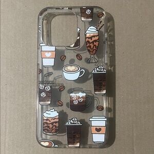 iPhone 15 Pro Max Clear Case with Coffee Art Design